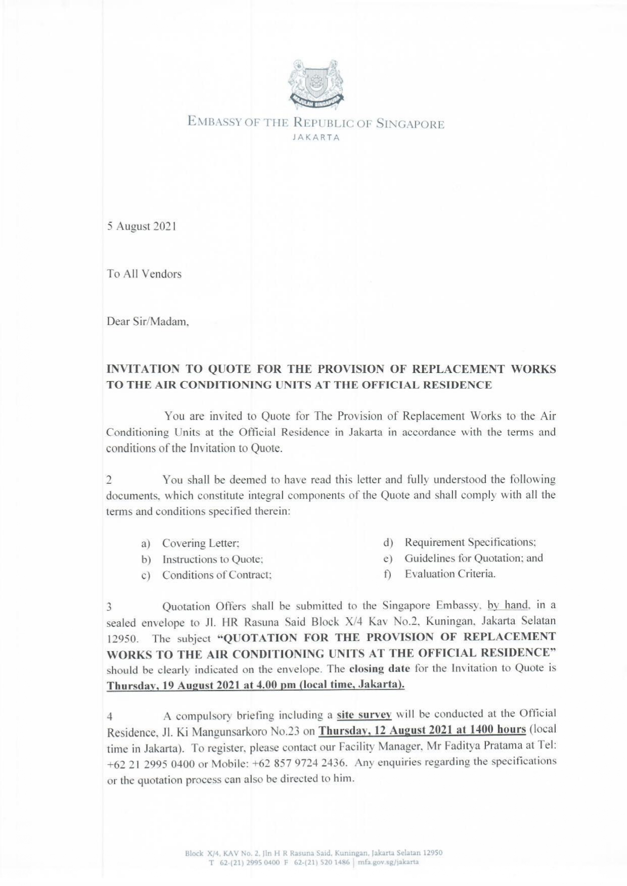 Provision of Replacement Works Air Conditioning Units at Official Res page 1