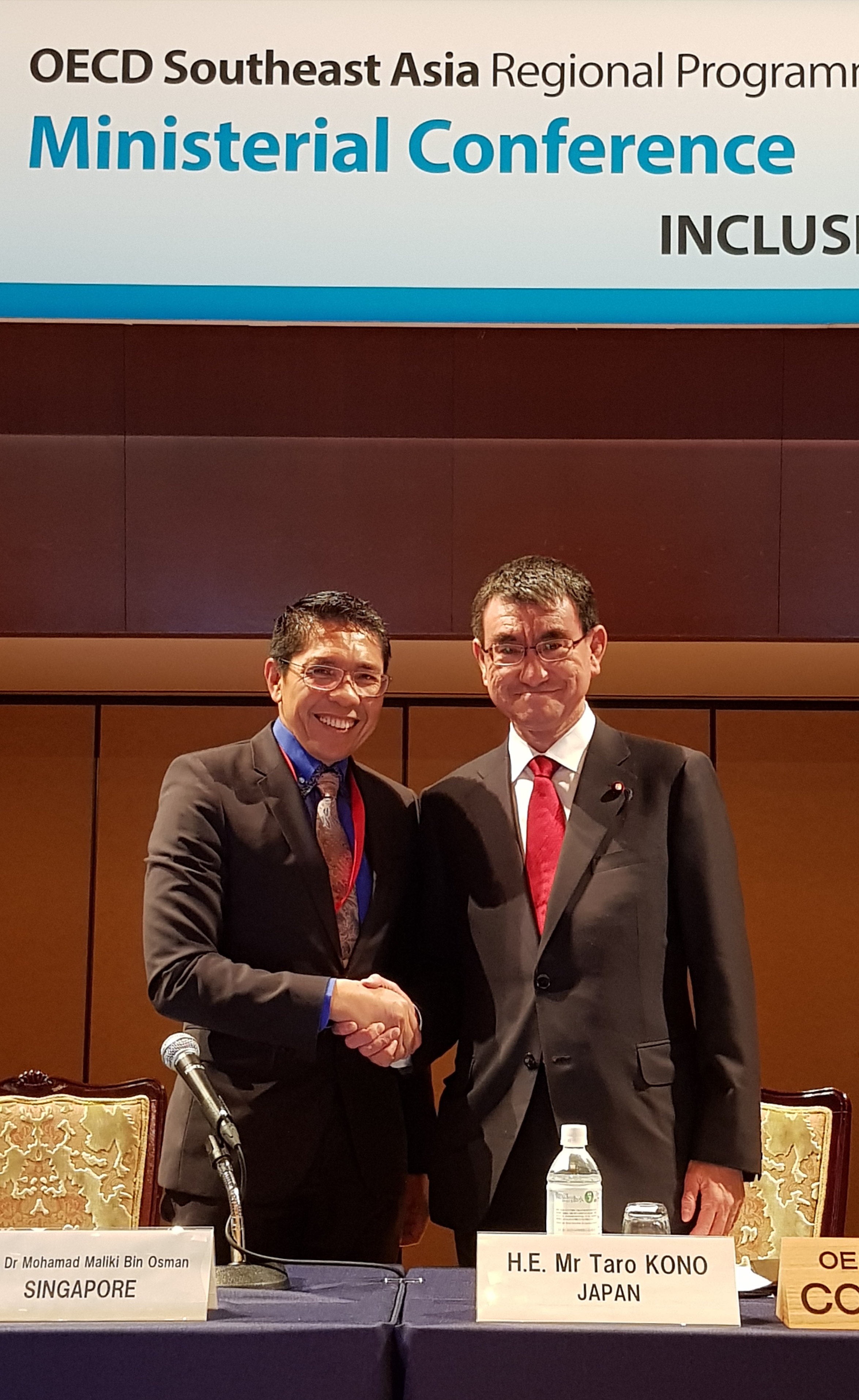 SMS Maliki with Jap FM Taro Kono