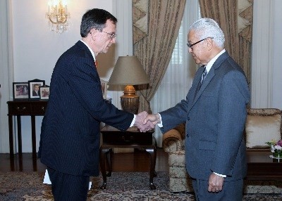 His Excellency Dr Andreas Karabaczek, Ambassador of the Republic of Austria, presented his credentials to President Tony Tan Keng Yam at the Istana today (infocus)