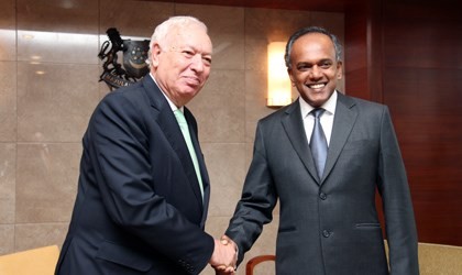 121107 Call on Minister Shanmugam by Spanish Foreign Minister Jose Manuel Garcia-Margallo 420x250