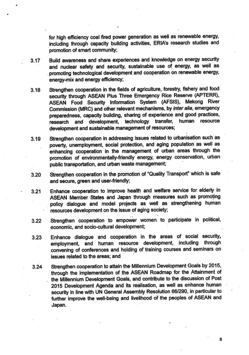 Implementation Plan of the Vision Statement on ASEAN-Japan Friendship and Cooperation - Shared Vision, Shared Identify, Shared Future-8