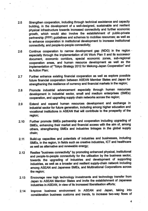 Implementation Plan of the Vision Statement on ASEAN-Japan Friendship and Cooperation - Shared Vision, Shared Identify, Shared Future-4