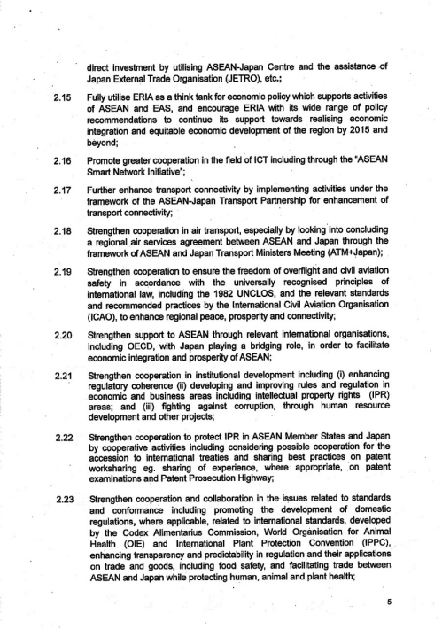 Implementation Plan of the Vision Statement on ASEAN-Japan Friendship and Cooperation - Shared Vision, Shared Identify, Shared Future-5