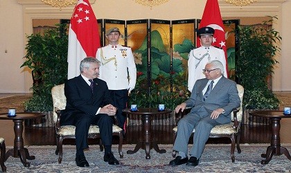 The Ambassador of the Republic of Croatia His Excellency Dražen Margeta presenting his credentials to President Dr Tony Tan Keng Yam [Photo Credit MCI]