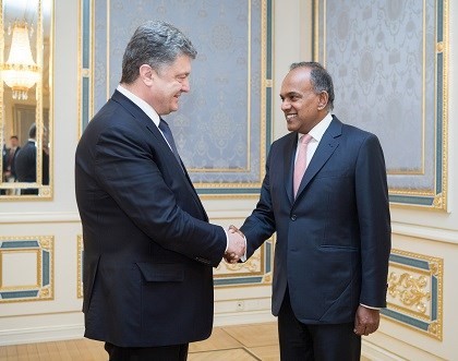 Minister Shanmugam's call on Ukraine President Petro Poroshenko on 6 May...
