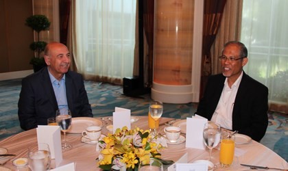 Breakfast meeting between Minister in Prime Minister’s Office, Second Minister for Foreign Affairs and Second Minister for Home Affairs Masagos Zulkifli and the Secretary-General of the Ministry of Foreign Affairs and Expatriate Affairs of Jordan Mohammad Taisir Masadeh, 12 May 2015. [Photo: MFA]