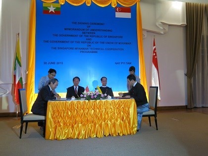 Signing ceremony of the Memorandum of Understanding to renew the Singapore-Myanmar Technical Cooperation Programme, 30 June 2015