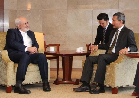 Call on Minister for Foreign Affairs Dr Vivian Balakrishnan by Iranian Foreign Minister Dr Mohammad Javad Zarif, 8 March 2016 (Photo Credit: MFA)