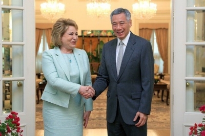 Courtesy Calls on President and PM by Chairperson of the Federation Council of Russia Mrs Valentina Matvienko, 16 March 2016of Russia Valentina Matvienko at the Istana on 16 March 2016.