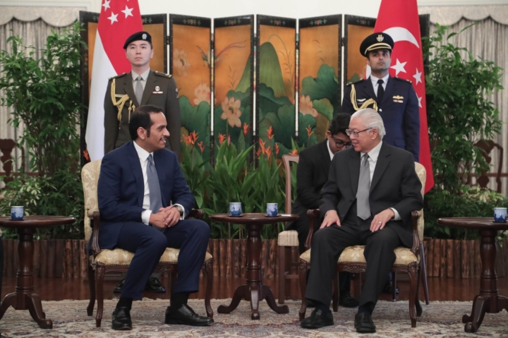 Call on President Tony Tan by Qatari FM